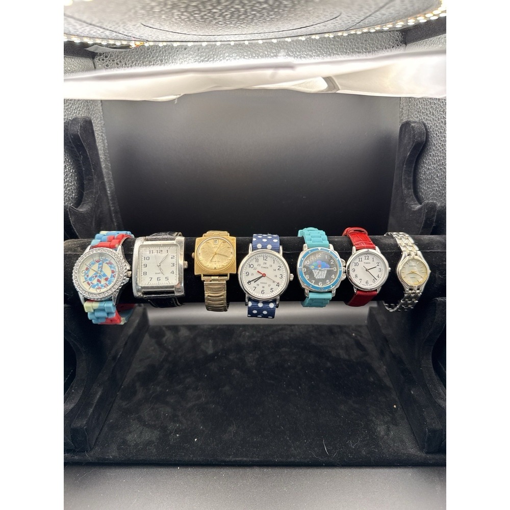 Lot of 7 Watches Timex + Fashion Watches Mixed Styles Parts Repair Untested